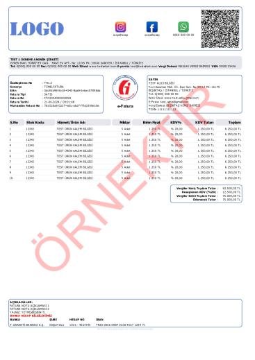 xslt tasarım fatura şablon 12