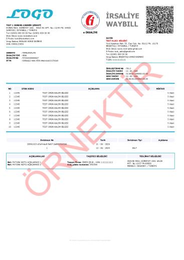 xslt tasarım irsaliye şablon 1